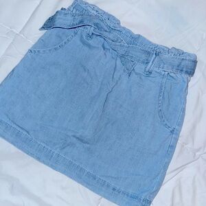 Cat & Jack Girls' Tie Waist Pull-On Jeans Skirt Light Wash - Size S 6/6X